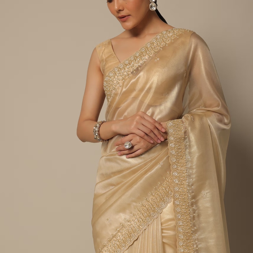 Size 0 Gold Saree by Kalki